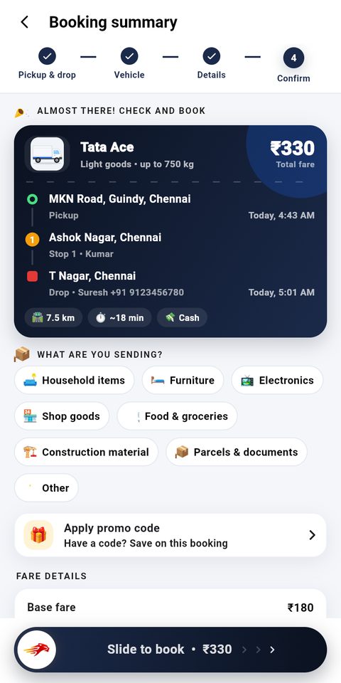 Confirm booking